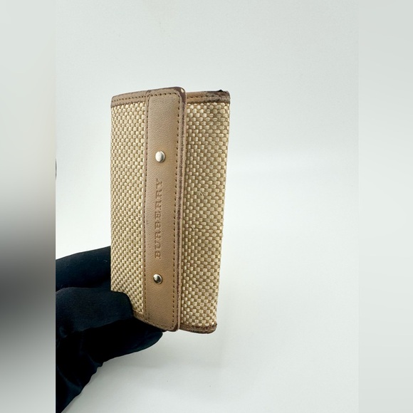 Burberry Woven Key Holder Tan Leather Accents with Silver Hardware - Picture 11 of 13